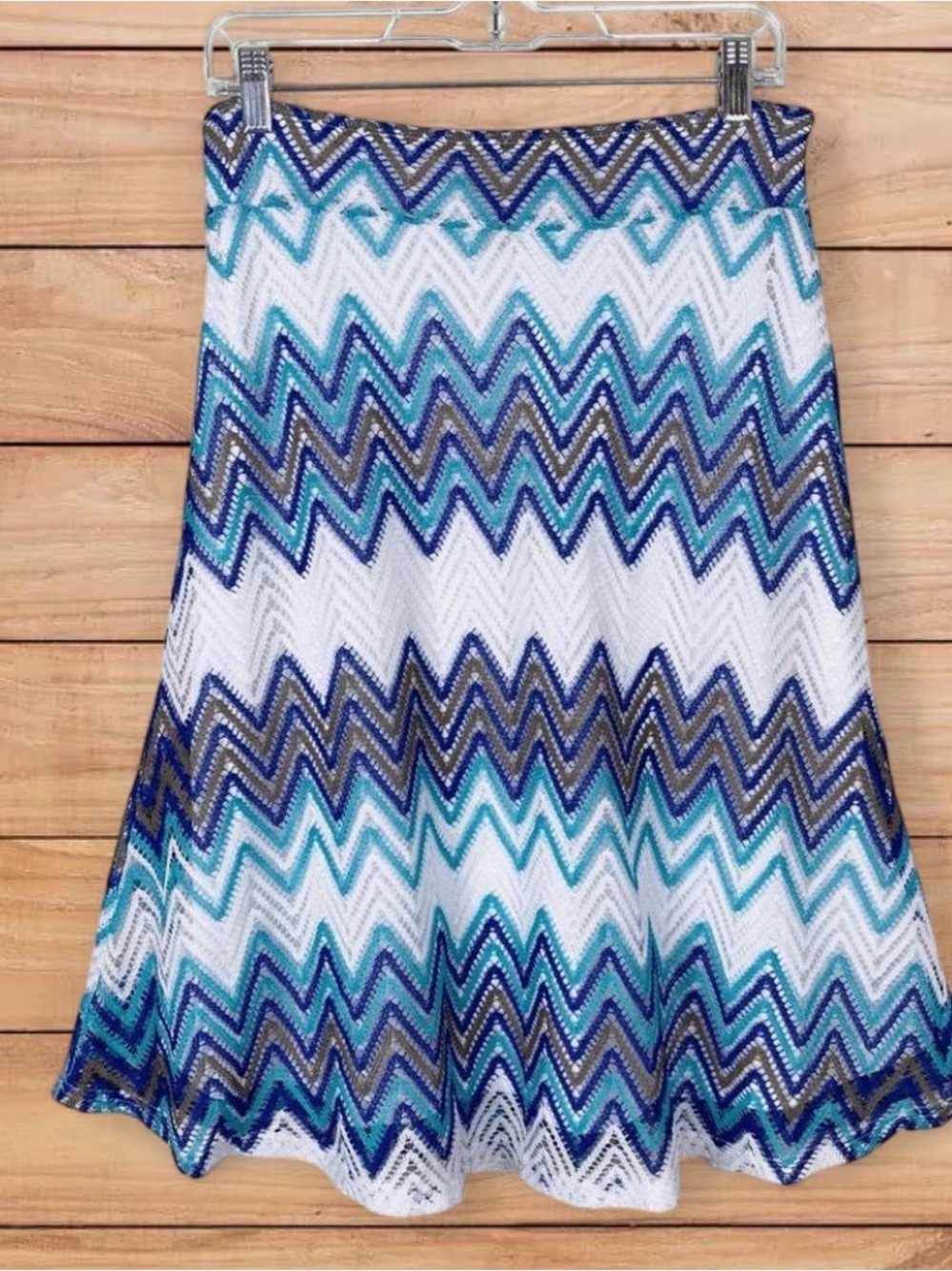 Plus Size Y2K Chevron Knit Midi Skirt 1X